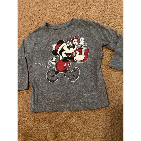 Baby Boy 18m Mickey Mouse Christmas Long Sleeve Shirt • Jumping Beans - Picture 3 of 5